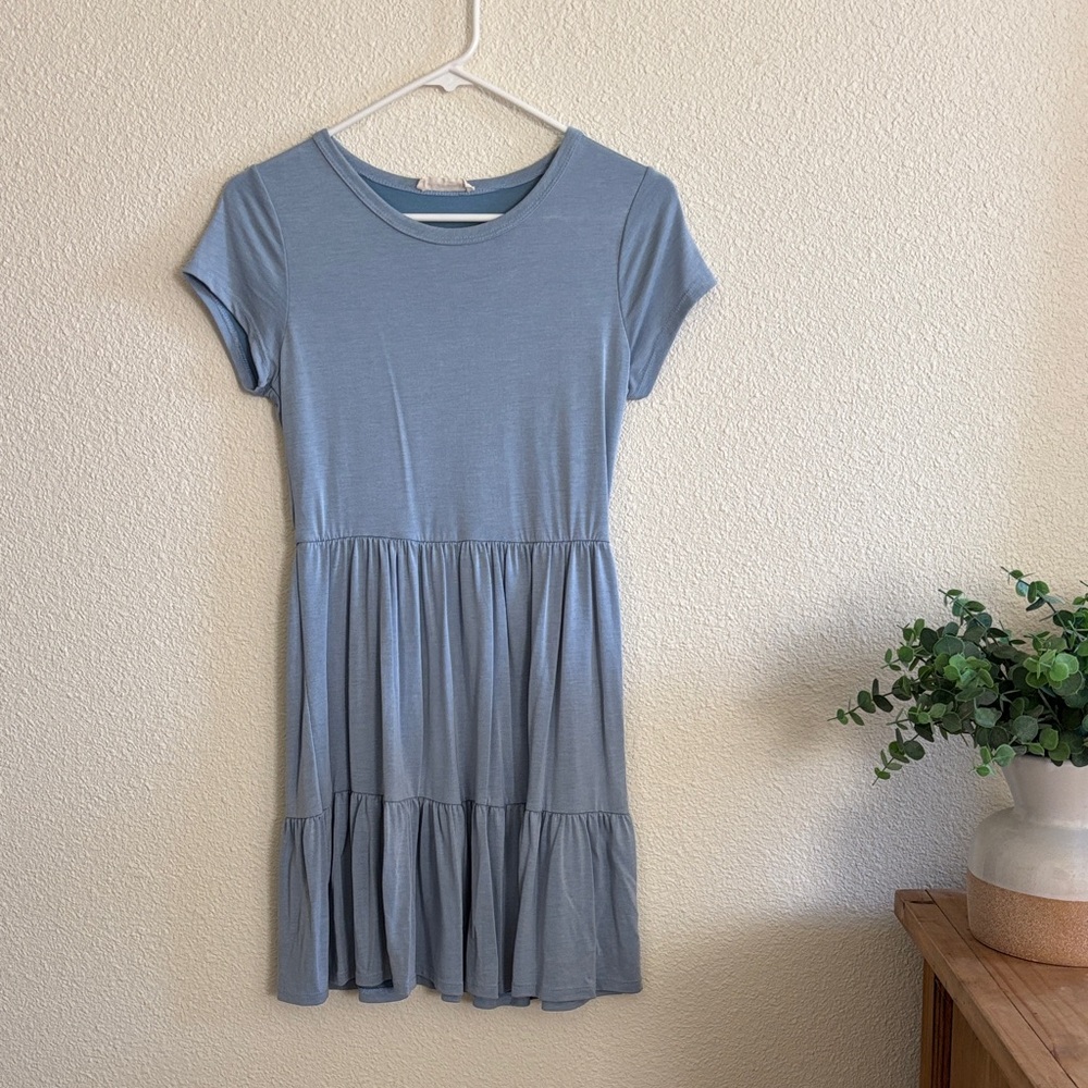 Chic Sky Blue Mini Dress